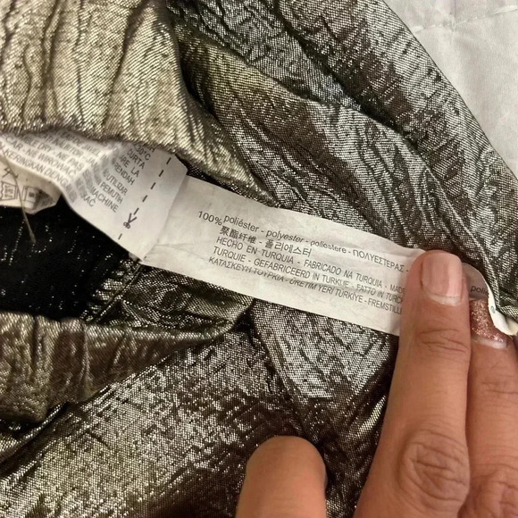 Zara Trafaluc Collection Gold Metallic Pants with Stretch Size Small - Picture 8 of 8